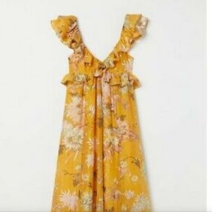 H&M Yellow Floral Ruffle Dress size Small
